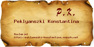 Peklyanszki Konstantina névjegykártya